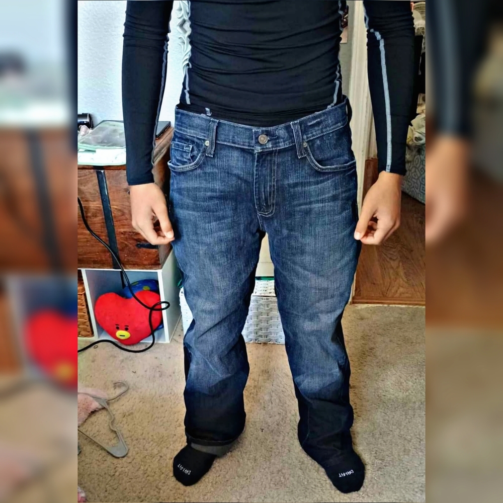 7 For All Mankind Blue Relaxed Jeans